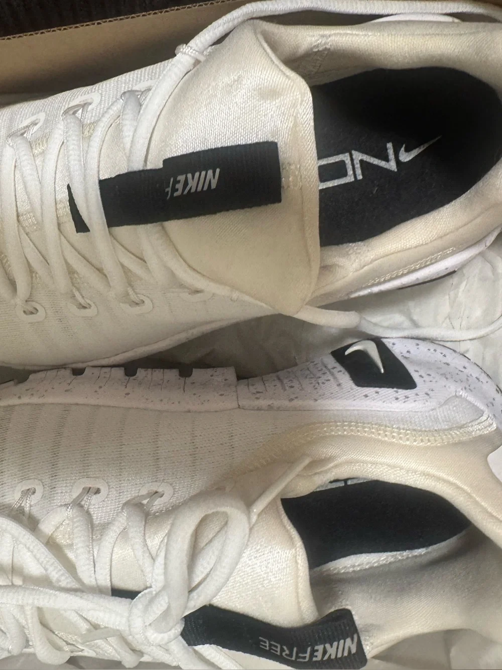 Nike Orange and White Women's Sneakers Box Label